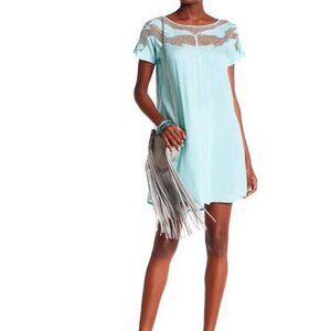 NWOT Tiare Hawaii Lila Embroidered Dress - Aqua - Size S/M